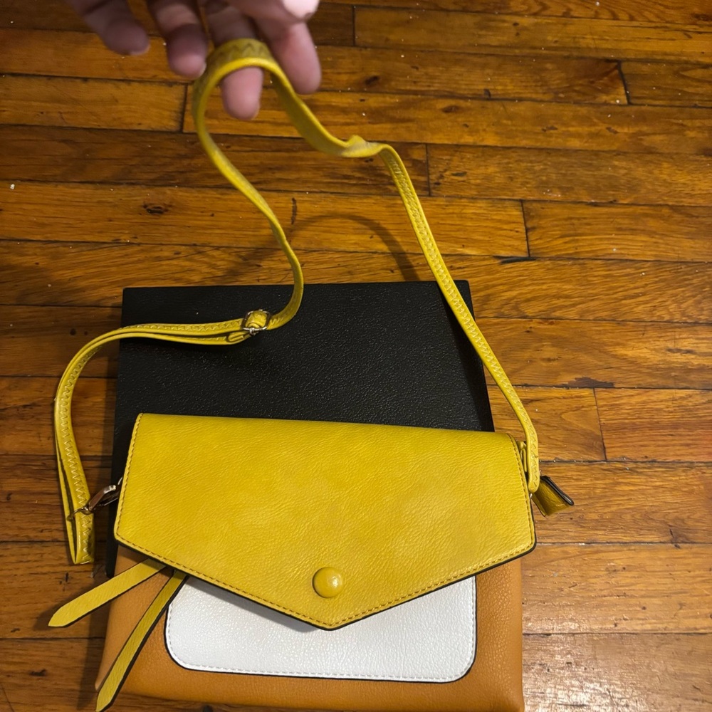 Yellow and Tan Women's Crossbody Bag - Picture 7 of 7